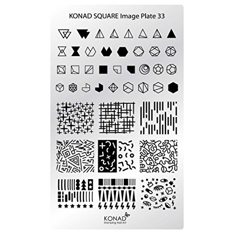 Placa de diseños rectangular KONAD. c33