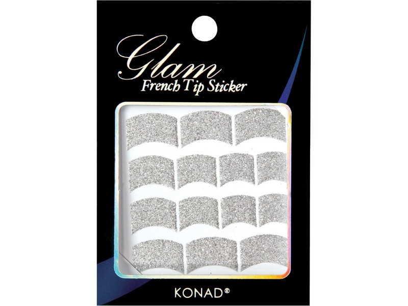 Glam sticker manicura francesa. Plateado