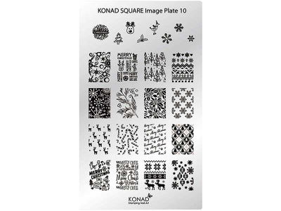Placa de diseños rectangular KONAD. c10