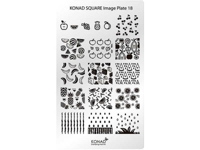Placa de diseños rectangular KONAD. c18