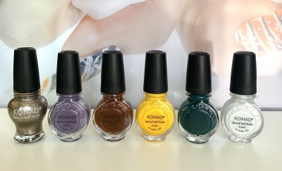 Set 6 esmalte especial Konad 11ml:Light Bronze, Light Gray, Choc