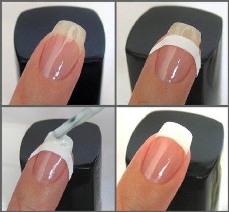 Guías adhesivas manicura francesa manos
