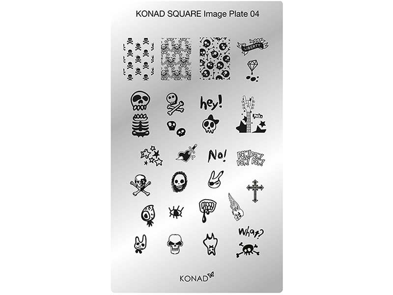 Placa de diseños rectangular KONAD. c04