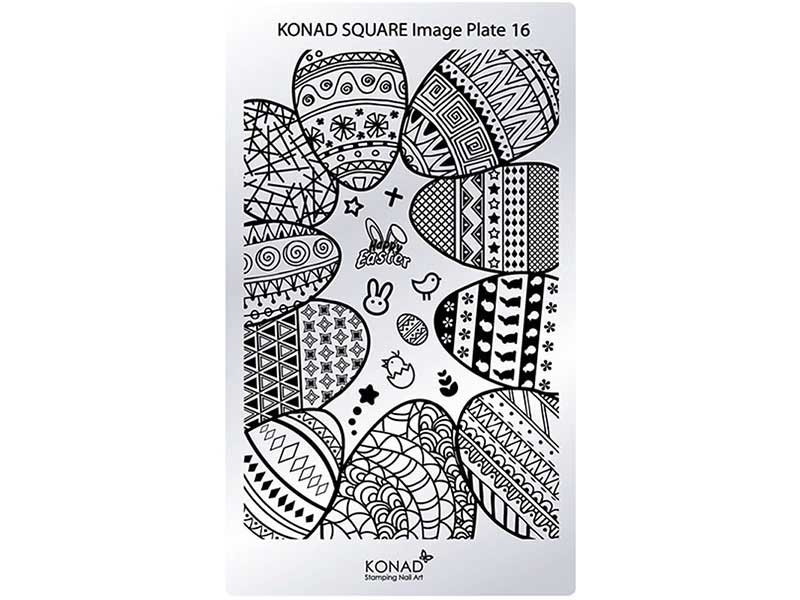 Placa de diseños rectangular KONAD. c16
