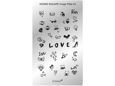 Placa de diseños rectangular KONAD. c03