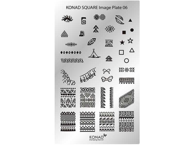 Placa de diseños rectangular KONAD. c06