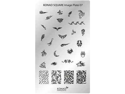 Placa de diseños rectangular KONAD. c07