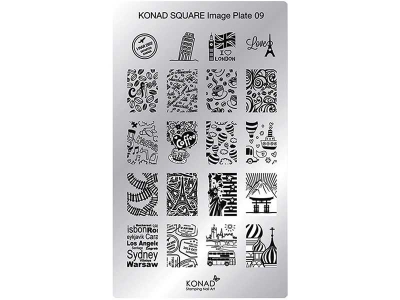 Placa de diseños rectangular KONAD. c09