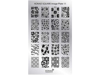 Placa de diseños rectangular KONAD. c11