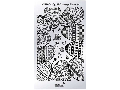 Placa de diseños rectangular KONAD. c16