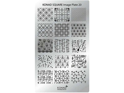 Placa de diseños rectangular KONAD. c20