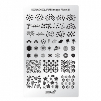 Placa de diseños rectangular KONAD. c31